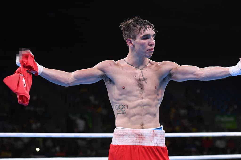 Michael Conlan of Ireland reacts after losing on points during his Bantamweight Quarter final bout 
