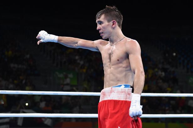 Michael Conlan of Ireland reacts after losing on points during his Bantamweight Quarter final bout 
