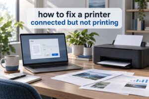 how to fix a printer connected but not printing