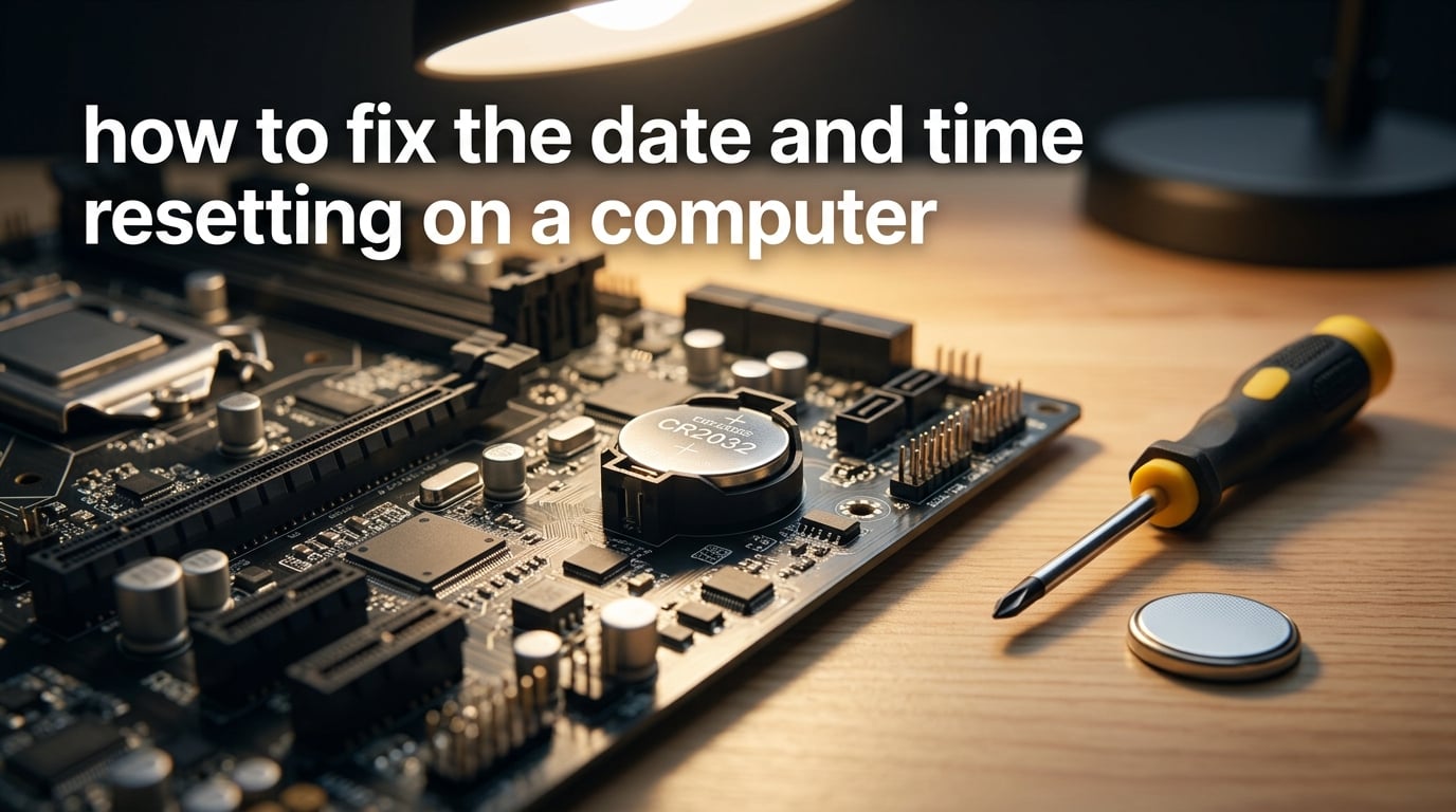 how to fix the date and time resetting on a computer