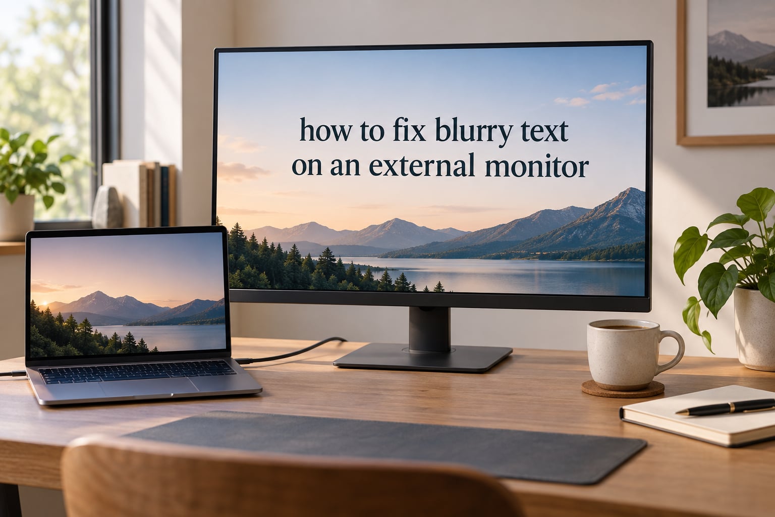 how to fix blurry text on an external monitor