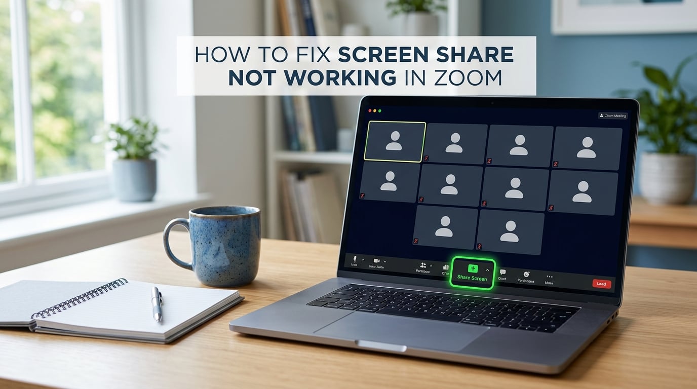 how to fix screen share not working in zoom