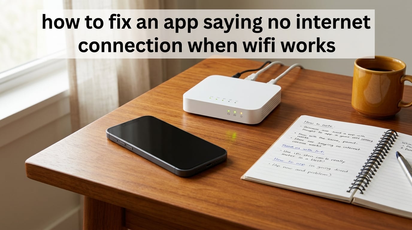how to fix an app saying no internet connection when wifi works